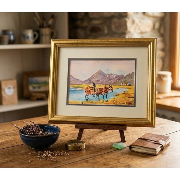 Original Signed Brendan Timmons Watercolor Painting Connemara Ireland 12x15